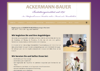 Webseite Ackermann-Bauer Bestattungsinstitut
