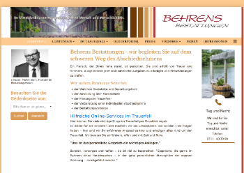 Webseite Behrens Bestattungen Seelze
